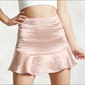 Satin Mini Skirt- Baby Pink